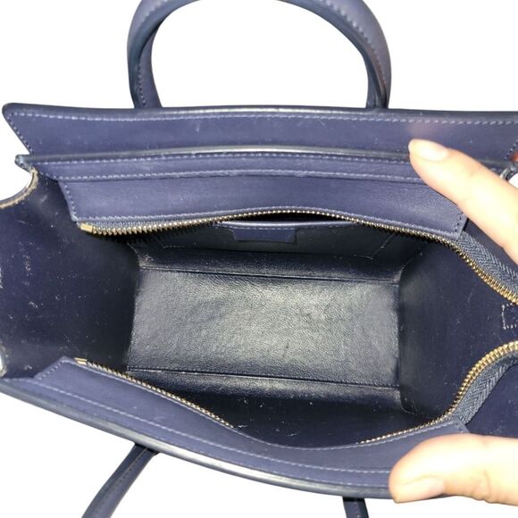 Celine Lugage Nano Blue Lather Handbag Crossbody - Picture 7 of 16